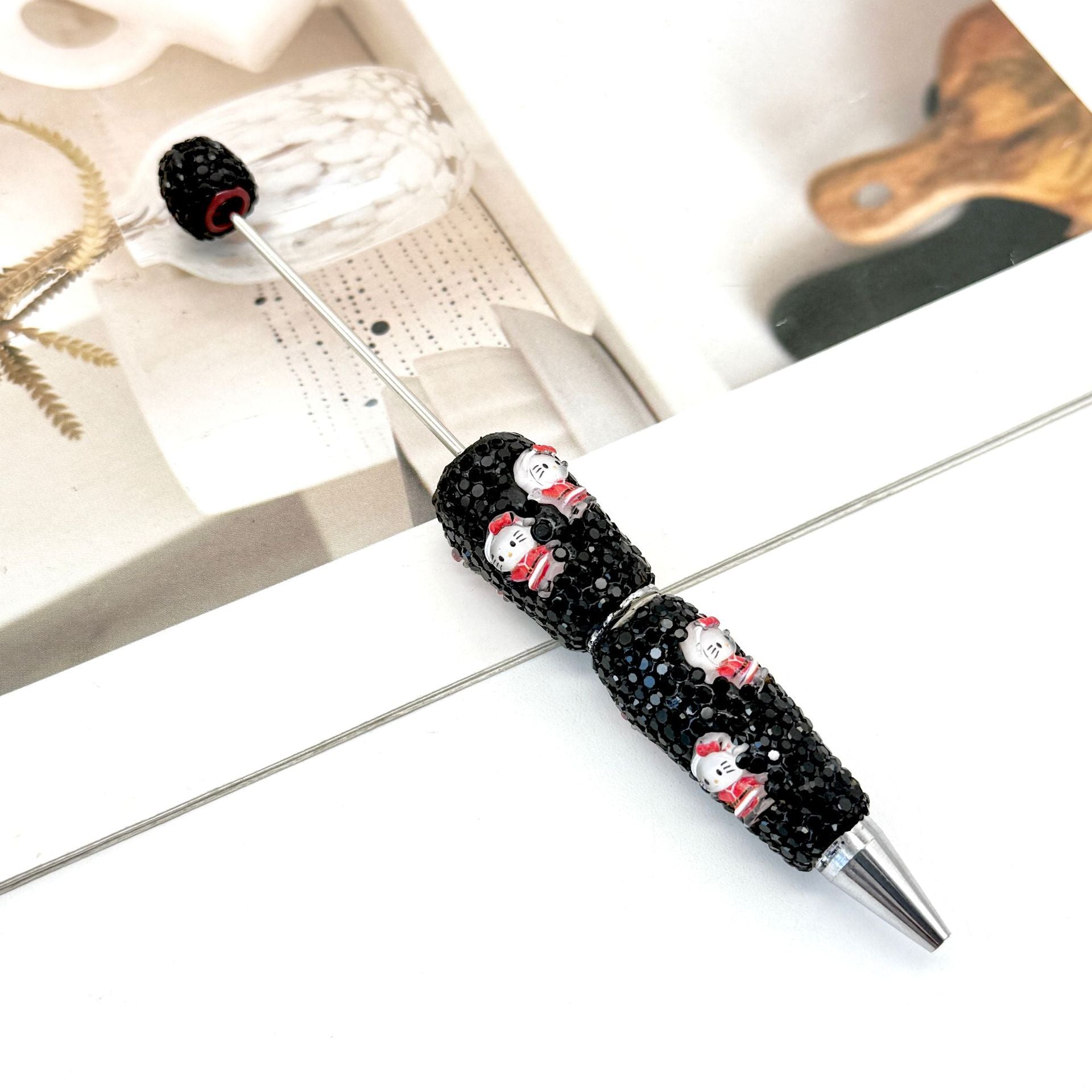 Wholesale Christmas Full Diamond Pen DIY Beadable Pen Elk Snowman